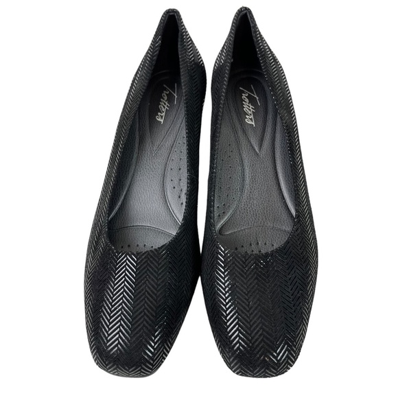 TROTTERS Genuine Leather Black Herringbone Low Wedge Slip On Shoes Loafers 9 N - Picture 14 of 16
